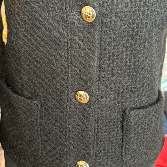 ANINE BING Anitta Black Boucle Tweed Jacket with Gold Buttons - Picture 5 of 7